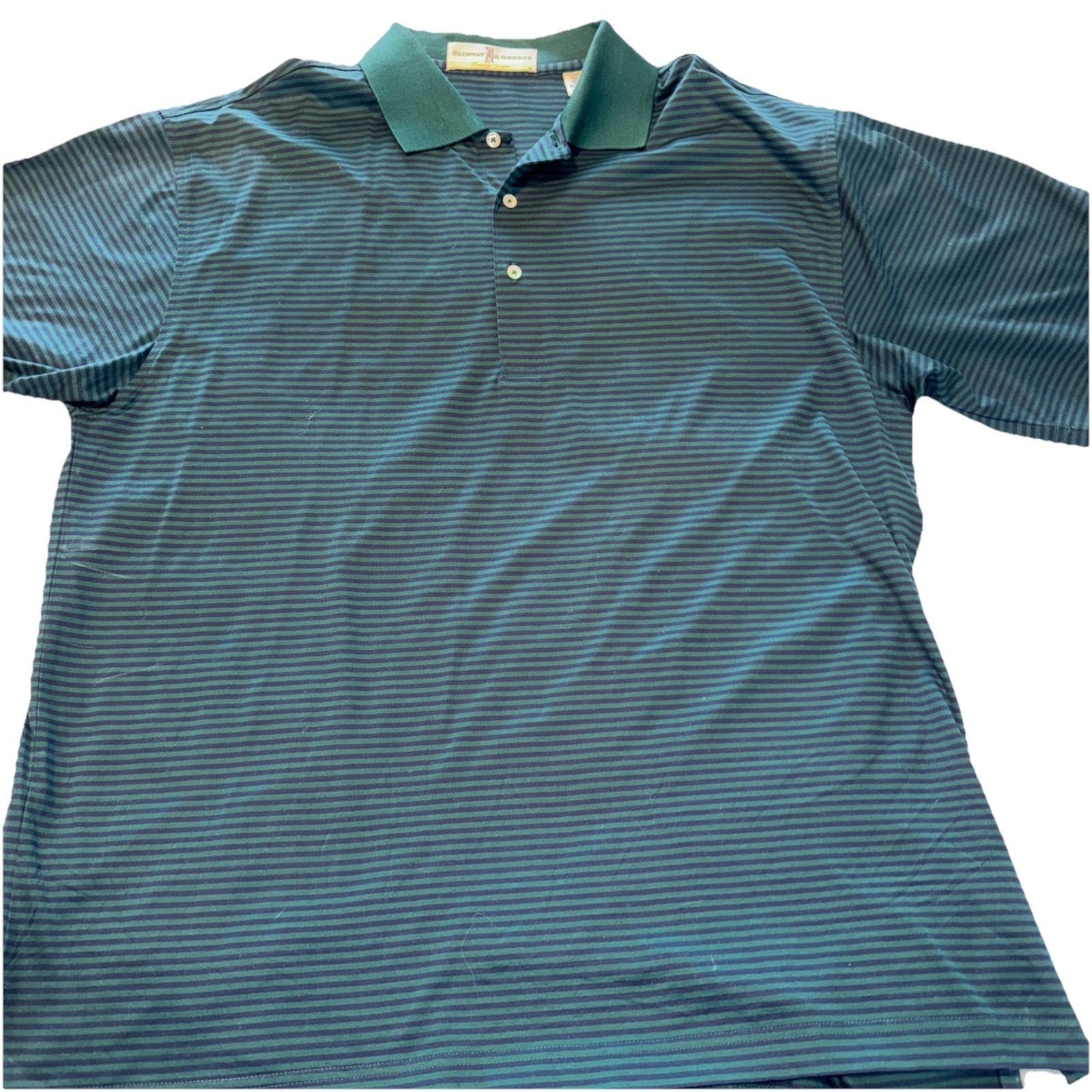 Fairway  Greene Pureformance Striped Polo Shirt Mens Large